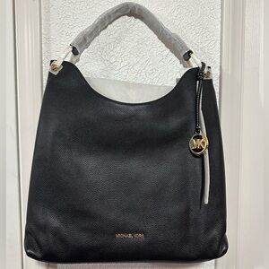 Michael Kors “Joan” XL Slouchy Shoulder Black Leather Bag